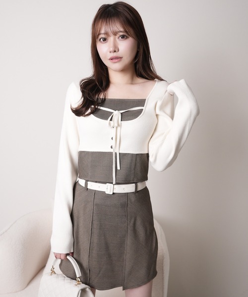 コルセットチェックトップス（その他トップス）｜LIPSERVICE（リップ