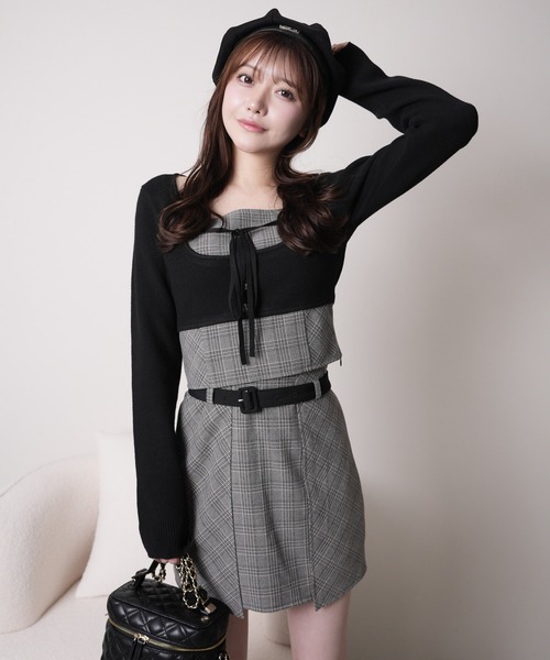 コルセットチェックトップス（その他トップス）｜LIPSERVICE（リップ