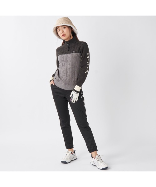 FILA GOLF(フィラゴルフ )の「FILA GOLF フィラゴルフ ゴルフウェア ワンポイント ロゴ サイドライン入り ストレッチ 防風 軽量 裏メッシュ ライトボンディングロングパンツ(その他パンツ・レディース・ベージュ/ホワイト/ブラック・LL/L/M)」の16枚目の写真