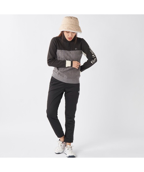 FILA GOLF(フィラゴルフ )の「FILA GOLF フィラゴルフ ゴルフウェア ワンポイント ロゴ サイドライン入り ストレッチ 防風 軽量 裏メッシュ ライトボンディングロングパンツ(その他パンツ・レディース・ベージュ/ホワイト/ブラック・LL/L/M)」の17枚目の写真