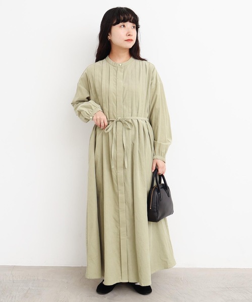 セール】21Wシャツコール タックワンピース（ワンピース）｜l'atelier