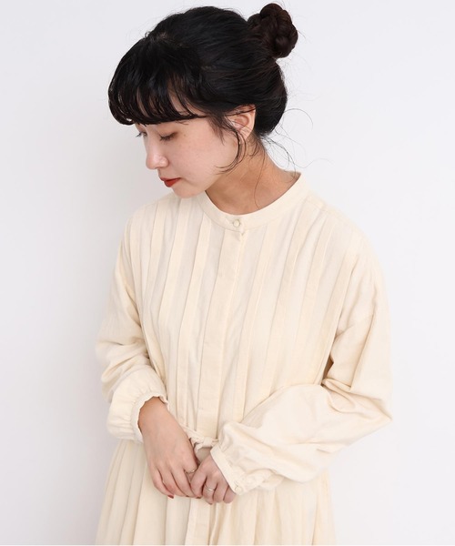 セール】21Wシャツコール タックワンピース（ワンピース）｜l'atelier