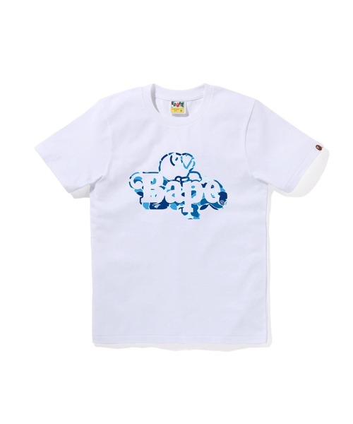 A BATHING APE(アベイシングエイプ)の「ABC CAMO MILO ON BAPE TEE(Tシャツ/カットソー・レディース・ホワイト×ブルー/ホワイト×グリーン/ブラック×グリーン/ブラック×ブルー/ホワイト×ピンク/ブラック×ピンク・SMALL/MEDIUM/XX-SMALL/X-SMALL)」の3枚目の写真