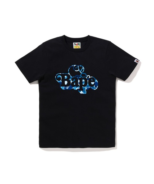 A BATHING APE(アベイシングエイプ)の「ABC CAMO MILO ON BAPE TEE(Tシャツ/カットソー・レディース・ホワイト×ブルー/ホワイト×グリーン/ブラック×グリーン/ブラック×ブルー/ホワイト×ピンク/ブラック×ピンク・SMALL/MEDIUM/XX-SMALL/X-SMALL)」の1枚目の写真