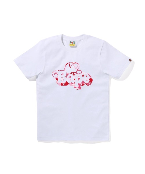 A BATHING APE(アベイシングエイプ)の「ABC CAMO MILO ON BAPE TEE(Tシャツ/カットソー・レディース・ホワイト×ブルー/ホワイト×グリーン/ブラック×グリーン/ブラック×ブルー/ホワイト×ピンク/ブラック×ピンク・SMALL/MEDIUM/XX-SMALL/X-SMALL)」の4枚目の写真