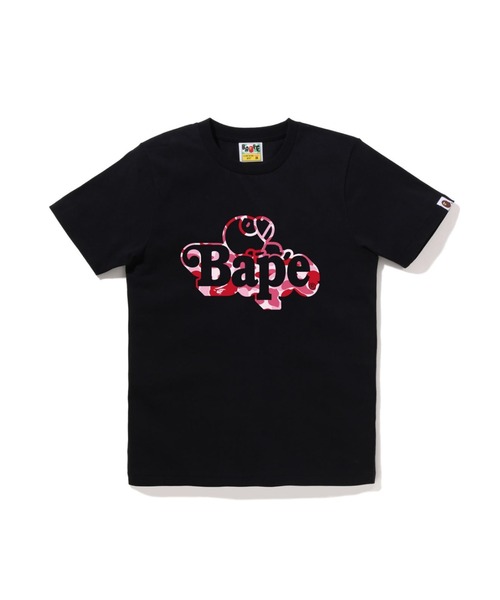 A BATHING APE(アベイシングエイプ)の「ABC CAMO MILO ON BAPE TEE(Tシャツ/カットソー・レディース・ホワイト×ブルー/ホワイト×グリーン/ブラック×グリーン/ブラック×ブルー/ホワイト×ピンク/ブラック×ピンク・SMALL/MEDIUM/XX-SMALL/X-SMALL)」の6枚目の写真