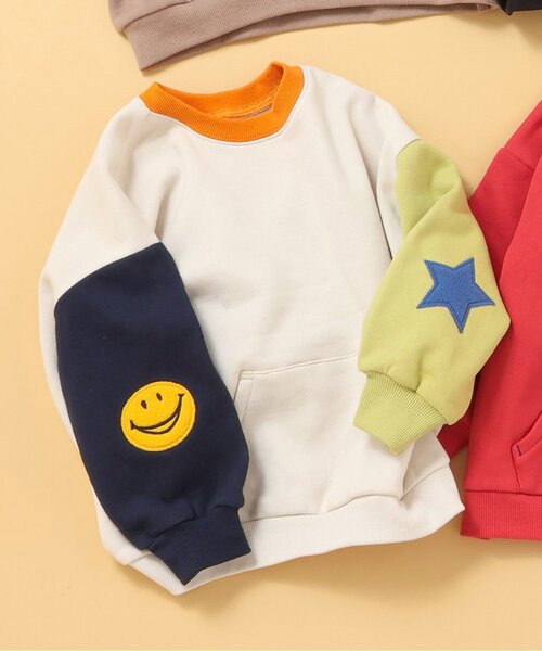 BREEZE(ブリーズ)の「【裏起毛】あったかイロイロパッチトレーナー(スウェット・キッズ・レッド/ブラック/レインボー/ブラウン・100/90/80/140/130/120/110)」の4枚目の写真