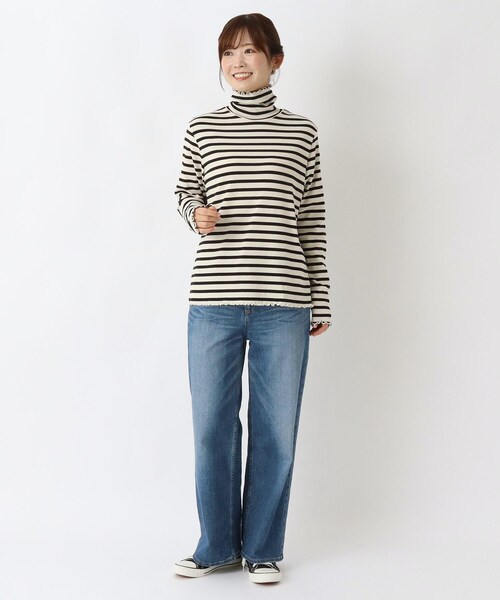 one'sterrace(ワンズテラス)の「リブタートルネック メロープルオーバー(Tシャツ/カットソー・レディース・ブラック系8/アイボリー系8・02)」の13枚目の写真
