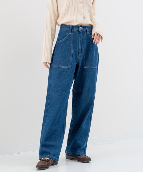 refinedworks（リファインドワークス）の「【refinedworks】美脚見え ストレートデニムパンツ！（その他パンツ・レディース・ブラック/ネイビー・FREE）」の7枚目の写真