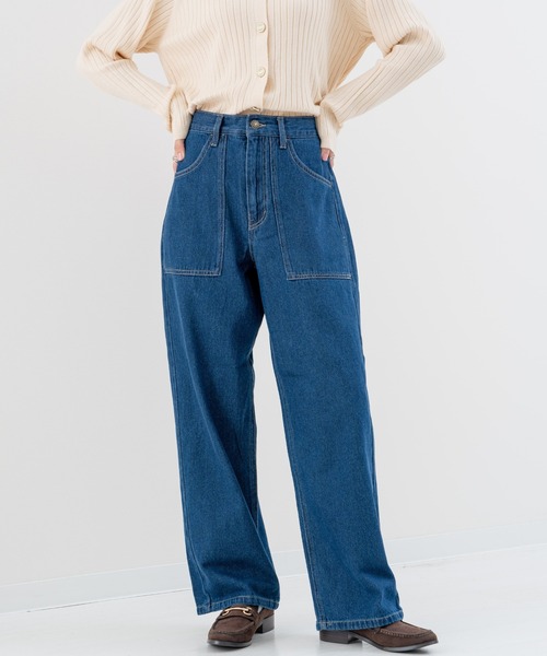 refinedworks（リファインドワークス）の「【refinedworks】美脚見え ストレートデニムパンツ！（その他パンツ・レディース・ブラック/ネイビー・FREE）」の8枚目の写真