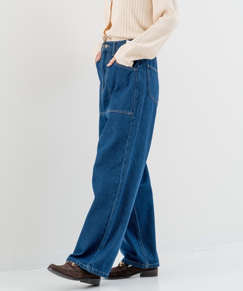 refinedworks（リファインドワークス）の「【refinedworks】美脚見え ストレートデニムパンツ！（その他パンツ・レディース・ブラック/ネイビー・FREE）」の9枚目の写真