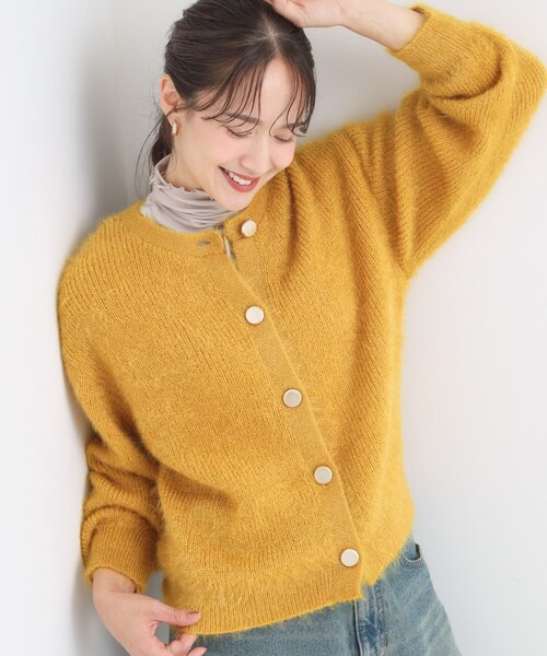 DRESKIP(ドレスキップ)の「【S-LL】ふわふわシャギー 大人レディなカーディガン(カーディガン/ボレロ・レディース・チャコールグレー/ナチュラル/ブラウン系/イエロー/ピンク系/ブルー・01/02/03/04)」の6枚目の写真