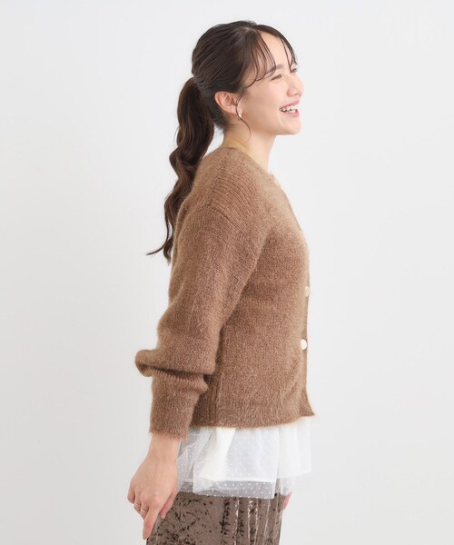 DRESKIP(ドレスキップ)の「【S-LL】ふわふわシャギー 大人レディなカーディガン(カーディガン/ボレロ・レディース・チャコールグレー/ナチュラル/ブラウン系/イエロー/ピンク系/ブルー・01/02/03/04)」の20枚目の写真