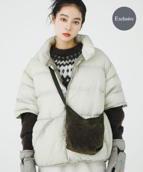 TAION（タイオン）の「『別注』TAION×EKAL　ハーフスリーブダウンジャケット（ダウンジャケット/コート・メンズ・グレー/ブラック・MEDIUM/LARGE）」の2枚目の写真