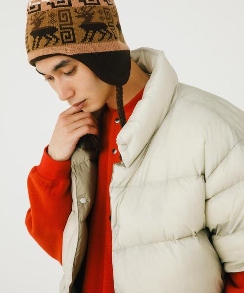 TAION（タイオン）の「『別注』TAION×EKAL　ハーフスリーブダウンジャケット（ダウンジャケット/コート・メンズ・グレー/ブラック・MEDIUM/LARGE）」の9枚目の写真