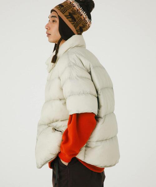 TAION（タイオン）の「『別注』TAION×EKAL　ハーフスリーブダウンジャケット（ダウンジャケット/コート・メンズ・グレー/ブラック・MEDIUM/LARGE）」の10枚目の写真