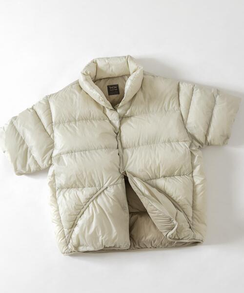 TAION（タイオン）の「『別注』TAION×EKAL　ハーフスリーブダウンジャケット（ダウンジャケット/コート・メンズ・グレー/ブラック・MEDIUM/LARGE）」の12枚目の写真