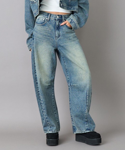 ANAP（アナップ）の「ハート フリンジ パッチポケット バレルレッグ デニム パンツ（デニムパンツ・レディース・ブラック/ブルー・S/M）」の21枚目の写真