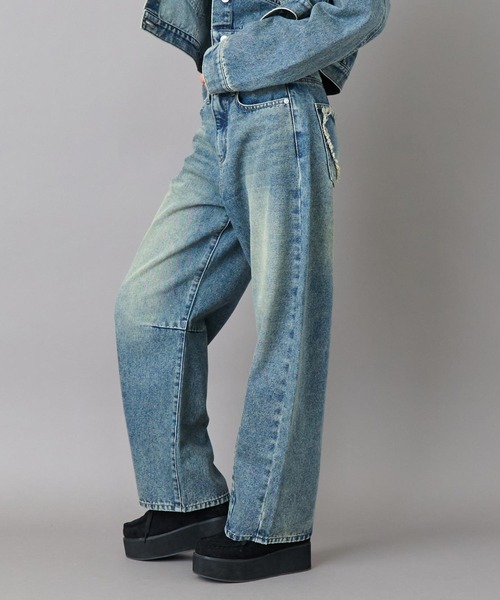 ANAP（アナップ）の「ハート フリンジ パッチポケット バレルレッグ デニム パンツ（デニムパンツ・レディース・ブラック/ブルー・S/M）」の20枚目の写真