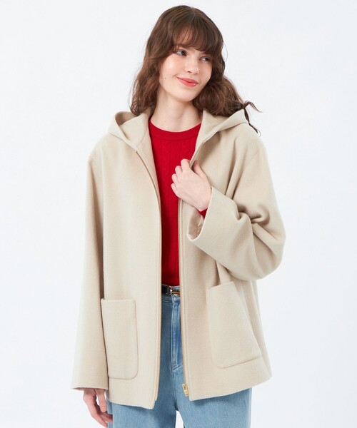 MACKINTOSH PHILOSOPHY(マッキントッシュ フィロソフィー)の「ショートビーバーフードコート(その他アウター・レディース・チャコールグレー/ダークネイビー/ベージュ・36/38)」の2枚目の写真