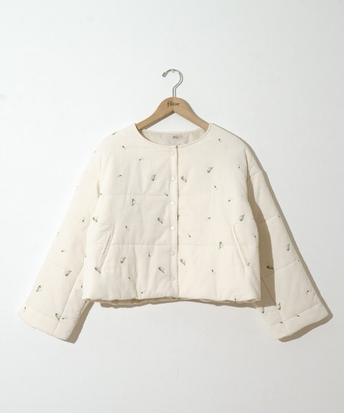 flower（フラワー）の「フォーリングフラワーコート（ノーカラーコート・レディース・ネイビー/アイボリー・FREE）」の21枚目の写真