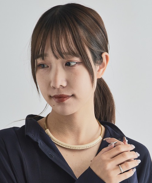 crescioni クレッシオーニ レザーネックレス ブラウン crescioni/クレッシオーニ union necklace ラティーゴレザー