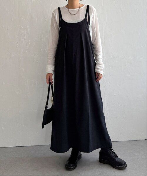 LBC（エルビーシー）の「ピーチツイル2WAYジャンスカ（ジャンパースカート・レディース・グレイッシュベージュ/ブラック・M）」の19枚目の写真