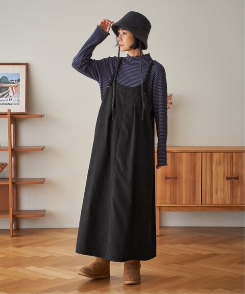 LBC（エルビーシー）の「ピーチツイル2WAYジャンスカ（ジャンパースカート・レディース・グレイッシュベージュ/ブラック・M）」の20枚目の写真