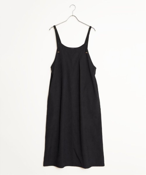 LBC（エルビーシー）の「ピーチツイル2WAYジャンスカ（ジャンパースカート・レディース・グレイッシュベージュ/ブラック・M）」の3枚目の写真