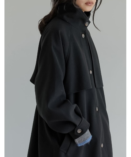 Re:EDIT（リエディ）の「[2025AW COLLECTION]ウールタッチベルト付きステンカラーコート（ステンカラーコート・レディース・ブラウン/アイボリー/ブラック/チャコールグレー・LARGE/MEDIUM）」の7枚目の写真