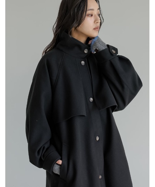 Re:EDIT（リエディ）の「[2025AW COLLECTION]ウールタッチベルト付きステンカラーコート（ステンカラーコート・レディース・ブラウン/アイボリー/ブラック/チャコールグレー・LARGE/MEDIUM）」の11枚目の写真