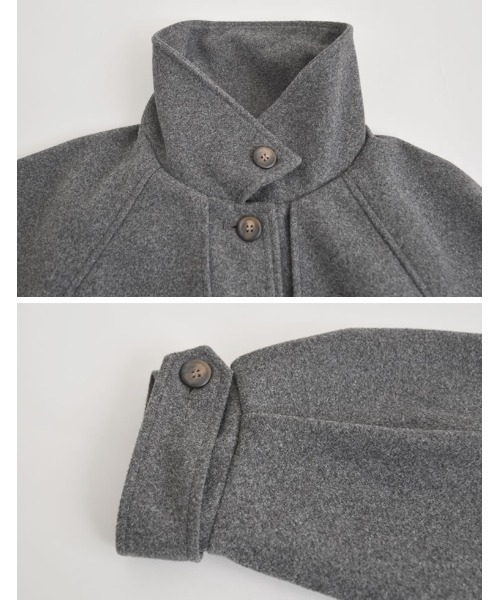 Re:EDIT（リエディ）の「[2025AW COLLECTION]ウールタッチベルト付きステンカラーコート（ステンカラーコート・レディース・ブラウン/アイボリー/ブラック/チャコールグレー・LARGE/MEDIUM）」の13枚目の写真