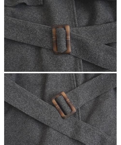 Re:EDIT（リエディ）の「[2025AW COLLECTION]ウールタッチベルト付きステンカラーコート（ステンカラーコート・レディース・ブラウン/アイボリー/ブラック/チャコールグレー・LARGE/MEDIUM）」の15枚目の写真