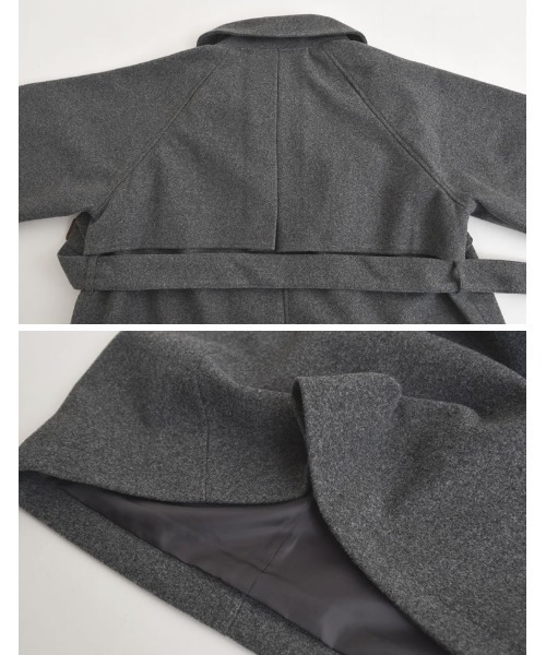 Re:EDIT（リエディ）の「[2025AW COLLECTION]ウールタッチベルト付きステンカラーコート（ステンカラーコート・レディース・ブラウン/アイボリー/ブラック/チャコールグレー・LARGE/MEDIUM）」の16枚目の写真