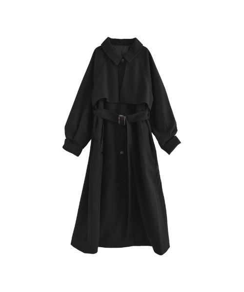 Re:EDIT（リエディ）の「[2025AW COLLECTION]ウールタッチベルト付きステンカラーコート（ステンカラーコート・レディース・ブラウン/アイボリー/ブラック/チャコールグレー・LARGE/MEDIUM）」の18枚目の写真