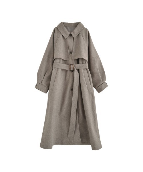 Re:EDIT（リエディ）の「[2025AW COLLECTION]ウールタッチベルト付きステンカラーコート（ステンカラーコート・レディース・ブラウン/アイボリー/ブラック/チャコールグレー・LARGE/MEDIUM）」の19枚目の写真