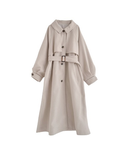 Re:EDIT（リエディ）の「[2025AW COLLECTION]ウールタッチベルト付きステンカラーコート（ステンカラーコート・レディース・ブラウン/アイボリー/ブラック/チャコールグレー・LARGE/MEDIUM）」の20枚目の写真