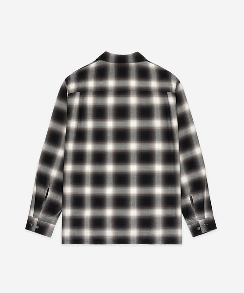 Open Collar Shirt/ Classic Ombre Check Rayon Gabardine（シャツ
