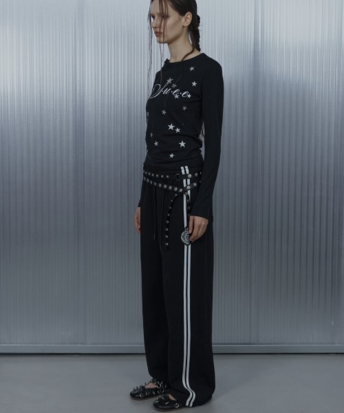 SETUPEXE（セットアップイーエックスイー）の「【SETUP‐EXE】STAR HENLEY NECK TOP / 【セットアップエグゼ】スターヘンリーネック長袖Ｔシャツ（Tシャツ/カットソー・レディース・ブラック/ホワイト・ONE SIZE）」の16枚目の写真