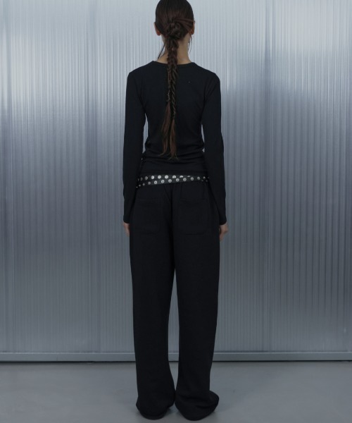 SETUPEXE（セットアップイーエックスイー）の「【SETUP‐EXE】STAR HENLEY NECK TOP / 【セットアップエグゼ】スターヘンリーネック長袖Ｔシャツ（Tシャツ/カットソー・レディース・ブラック/ホワイト・ONE SIZE）」の17枚目の写真