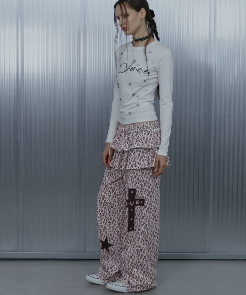 SETUPEXE（セットアップイーエックスイー）の「【SETUP‐EXE】STAR HENLEY NECK TOP / 【セットアップエグゼ】スターヘンリーネック長袖Ｔシャツ（Tシャツ/カットソー・レディース・ブラック/ホワイト・ONE SIZE）」の6枚目の写真