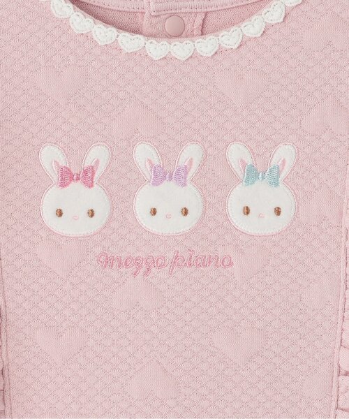 ウサギアップリケ　ハートジャガードワンピース メゾピアノ 90cm ウサギアップリケ ハートジャガードワンピース（その他） | mezzo