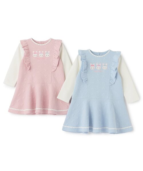 セール】ウサギアップリケ ハートジャガードワンピース（その他ベビー