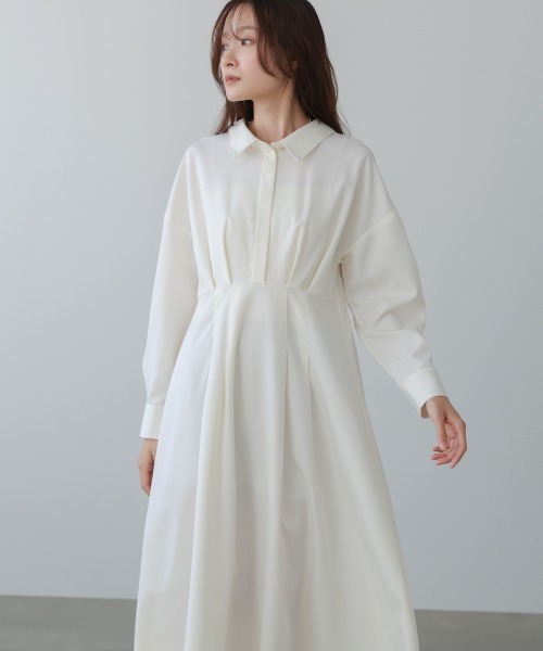 Bab（バブ）の「【選べるサイズ展開】2WAYウエストタックシャツワンピース（シャツワンピース・レディース・ブラウン/チャコールグレー/アイボリー・S/M/L）」の2枚目の写真