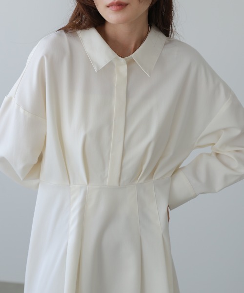 Bab（バブ）の「【選べるサイズ展開】2WAYウエストタックシャツワンピース（シャツワンピース・レディース・ブラウン/チャコールグレー/アイボリー・S/M/L）」の5枚目の写真