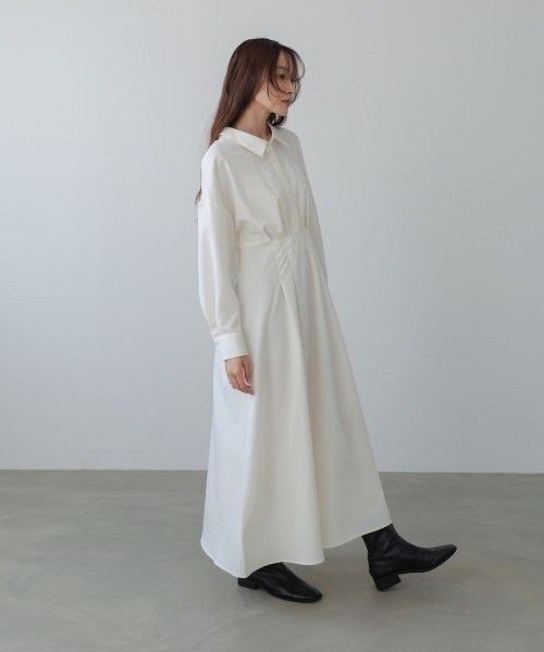 Bab（バブ）の「【選べるサイズ展開】2WAYウエストタックシャツワンピース（シャツワンピース・レディース・ブラウン/チャコールグレー/アイボリー・S/M/L）」の6枚目の写真