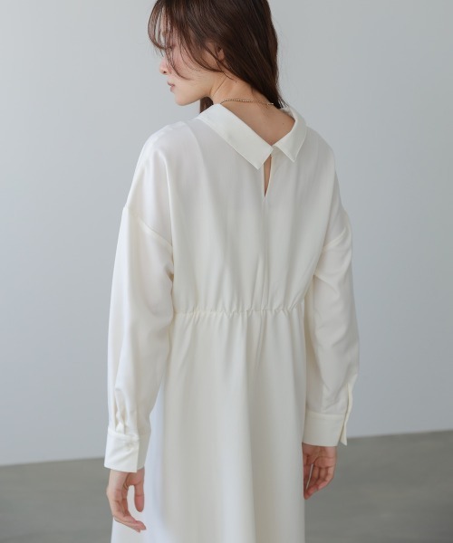 Bab（バブ）の「【選べるサイズ展開】2WAYウエストタックシャツワンピース（シャツワンピース・レディース・ブラウン/チャコールグレー/アイボリー・S/M/L）」の9枚目の写真