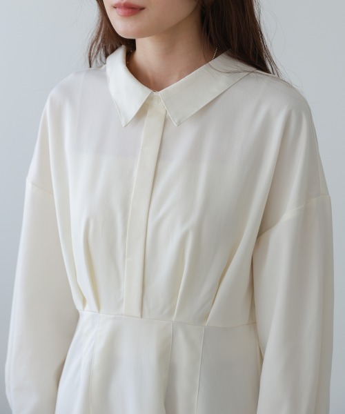 Bab（バブ）の「【選べるサイズ展開】2WAYウエストタックシャツワンピース（シャツワンピース・レディース・ブラウン/チャコールグレー/アイボリー・S/M/L）」の10枚目の写真