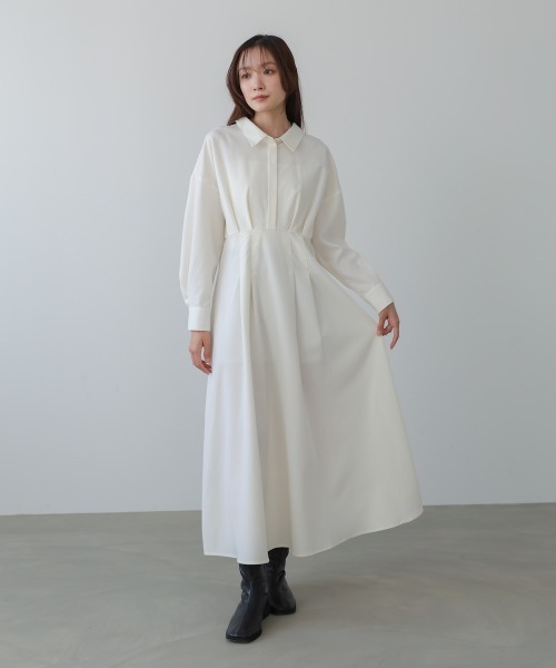 Bab（バブ）の「【選べるサイズ展開】2WAYウエストタックシャツワンピース（シャツワンピース・レディース・ブラウン/チャコールグレー/アイボリー・S/M/L）」の15枚目の写真