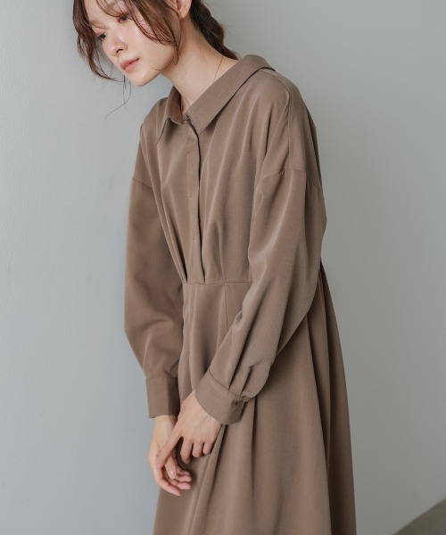 Bab（バブ）の「【選べるサイズ展開】2WAYウエストタックシャツワンピース（シャツワンピース・レディース・ブラウン/チャコールグレー/アイボリー・S/M/L）」の16枚目の写真